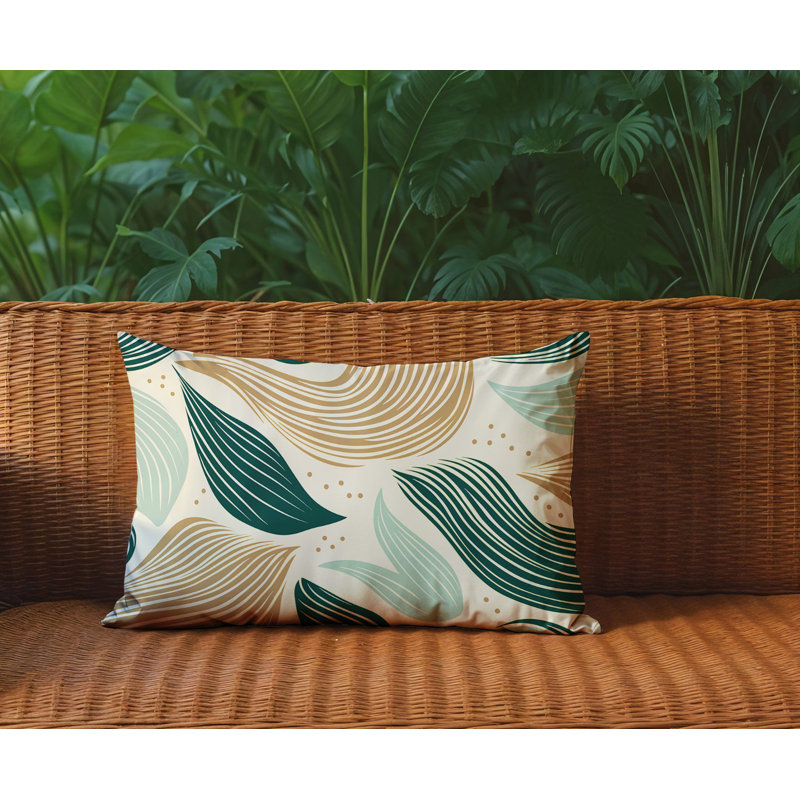 Coussin rectangulaire intérieur / extérieur Consuelo, Rectangle H 18 po x l 25 po, Green