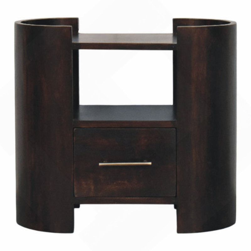 Table de chevet en bois massif Furniture, H 19,69 po x l 21,65 po x P 11,81 po