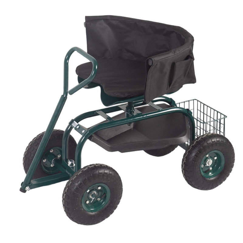 Siège de jardin avec siège ergonomique Kinfant, Vert lime