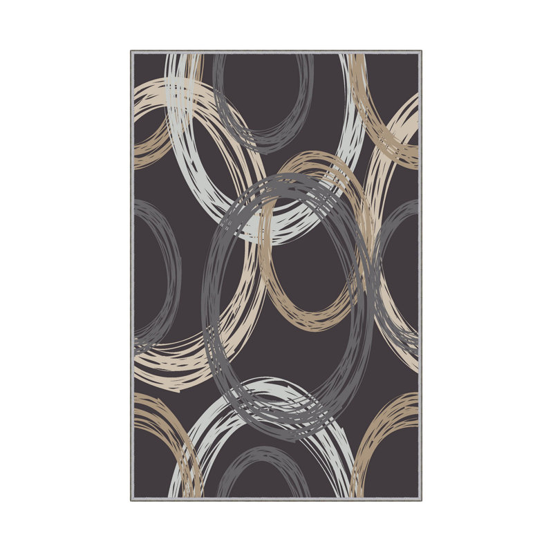 Luxurious Woven Carpet Rug, 2.6 x 4.0 ft | 100% Polyester, 0.4 in Pile Height | Antibacterial & Non-Slip PVC Dot Underside | Machine Washable, 3D Digital Printing | Perfect for Living Room & Bedroom Decor