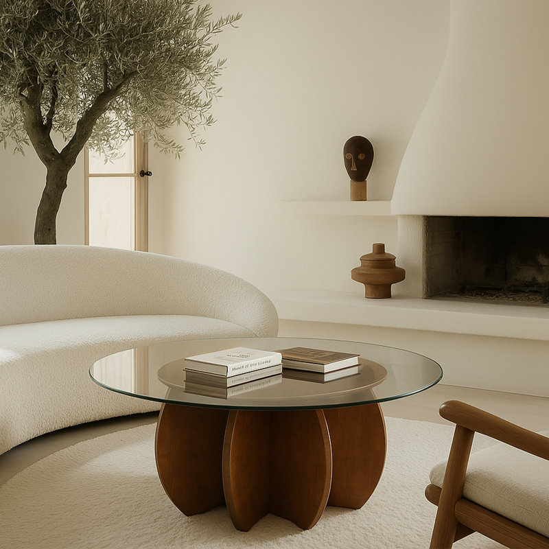 Contemporary Art-Inspired Coffee Table With Geometric Base
