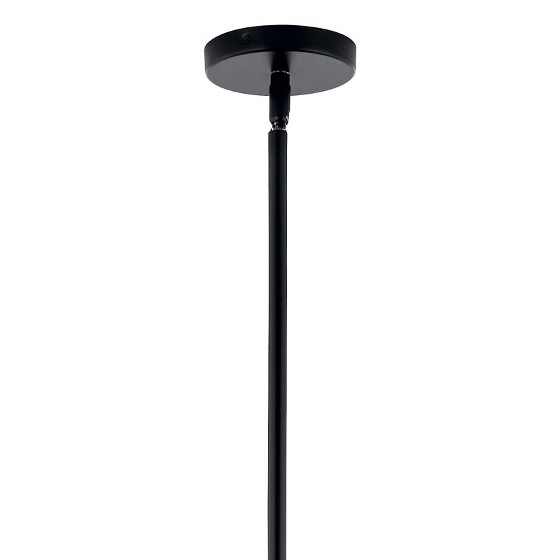 Lustre globe en acier à intensité variable , Noir satiné, H 22,25 po x l 30 po x P 30 po, 12