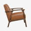 Chaise d'appoint rembourrée en similicuir brun avec coussins de siège 1 pièce