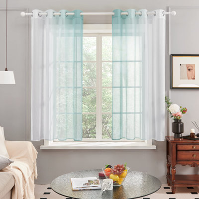Modern Grommet Ombre Sheer Curtains (Set Of 2)