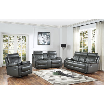 85"" Round Arm Reclining Sofa with Reversible Cushions -  Red Barrel Studio®, 6C1FD2E9226D4D50B511CE593943D23C