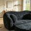 Canapé inclinable à compression courbée convertible, canapé-lit 2 en 1 escamotable, avec base escamotable et siège profond, comprend deux coussins, fauteuil inclinable en chenille deux places-1008685963