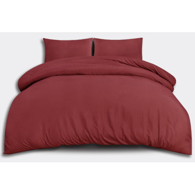 Jermelle Microfiber Solid Colour Duvet Cover Set with Pillowcases Included