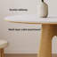 Table ronde ronde en fritté blanc et bois de frêne-124876751