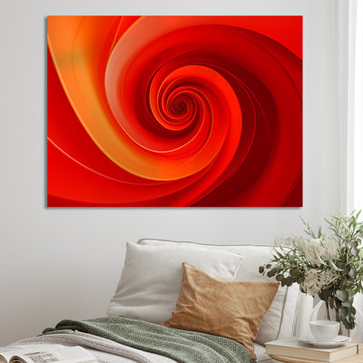 Red Perpetual Pulse Vortex III - Abstract Spirals Canvas Art Print_106163