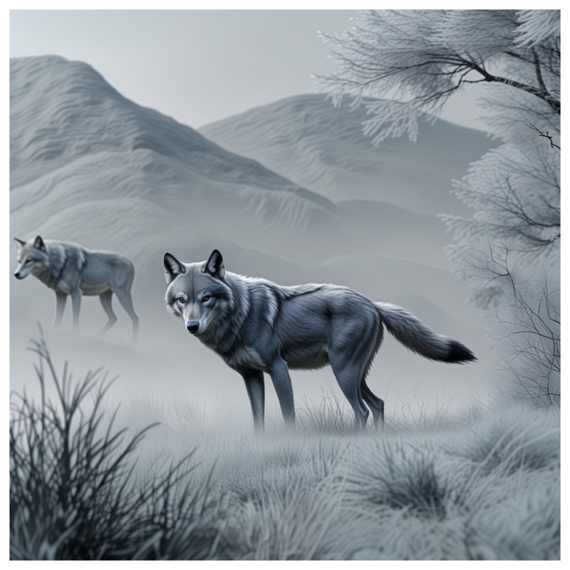 Gray Wolves In Winter Comforter, Twin Extra Long