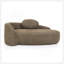 Fauteuil paresseux moderne simple ovale avec dossier intégré, accoudoirs latéraux et coussin, chaise longue compacte peu encombrante pour le salon - brun-104392547