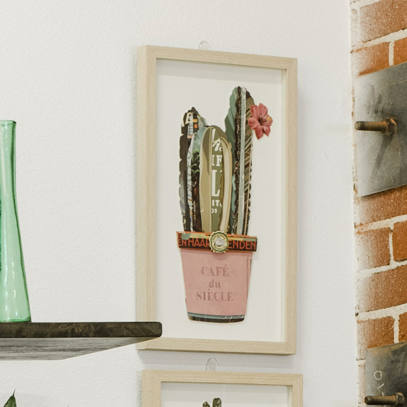 «Cactus Collage II», reproduction d'art graphique sur papier encadré