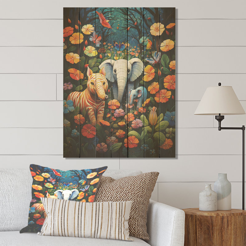 Aire de jeu bleue pour animal de compagnie III - Animal Nursery's On Wood Print, H 20 po x l 10 po