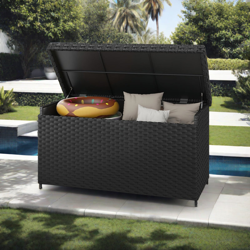 Boîte de rangement d'extérieur 170 gallons Balconera, Noir