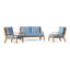 Hadley Outdoor 3 - Piece Teak Conversation Set-547875443-624906733
