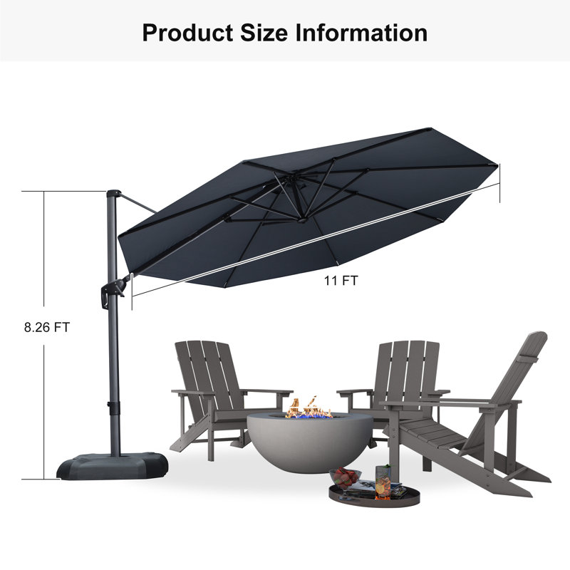 335cm Cantilever Parasol, Grey
