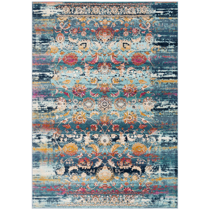 Tolleson Performance Floral Rug, Rectangle 5'1" x 7'6"