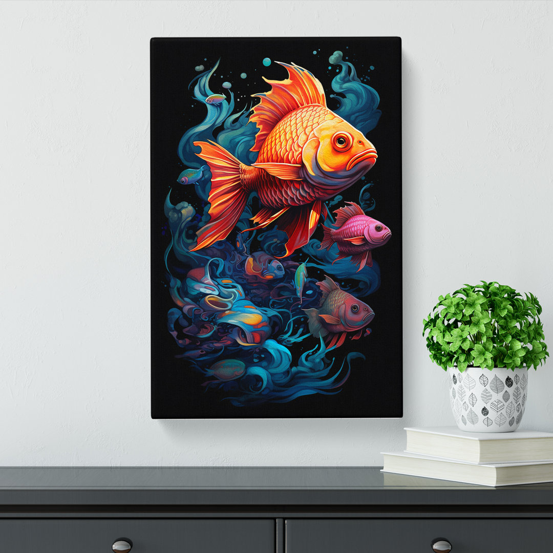 Fish Orphism Art No.2 - Wrapped Canvas