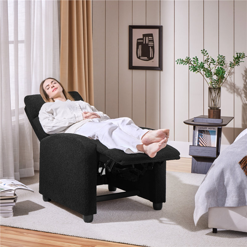 Manual-Push Back Recliner, Black