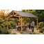 Pavillon de jardin en bois massif 13 x 15, pavillon de patio en acier galvanisé-122908792