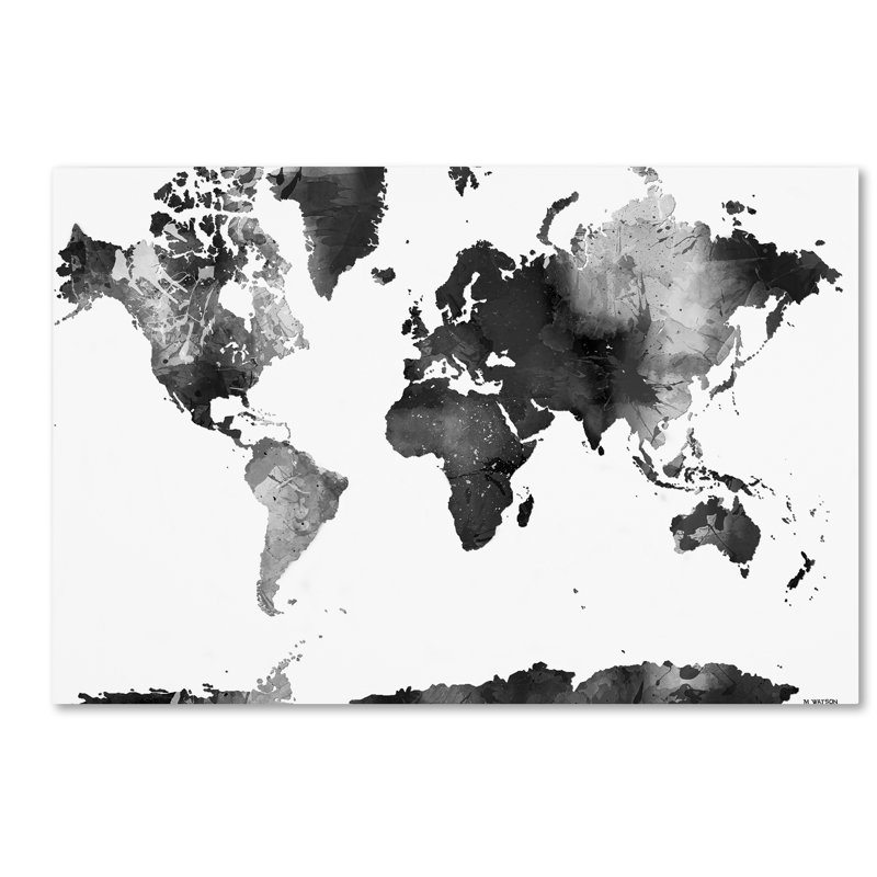 « world map bg-1 », impression sur toile tendue, H 14 po x l 19 po x P 2 po
