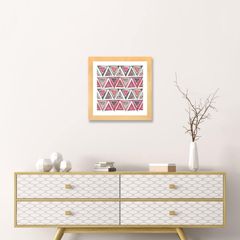 Art sur motif d’accents chic, H 16 po x l 16 po x P 1 po, Papier encadré naturel