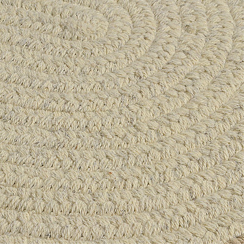 Tapis beige en laine tressé Rupert, Rond 12 pi