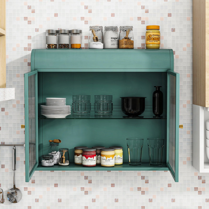 Armoire de rangement murale polyvalente en métal pour différentes pièces, améliorant l'organisation, Vert d’armée