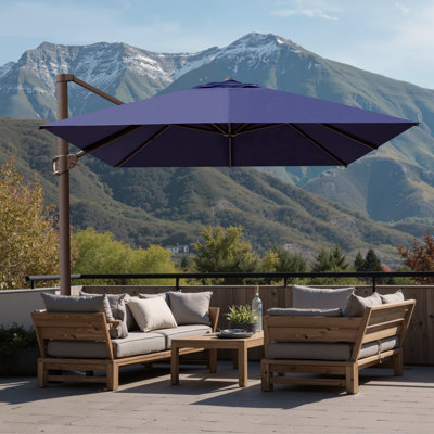 Gaudenz 10x13 Ft Rectangle Cantilever Umbrella without Weighted Base