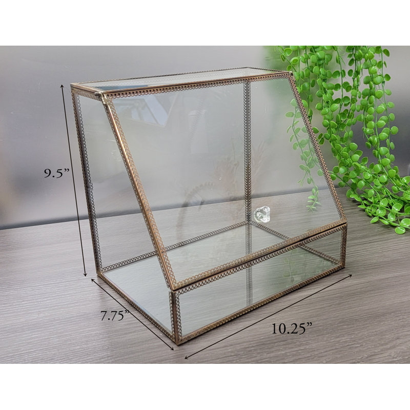 Organiseur de maquillage, Transparent / or antique