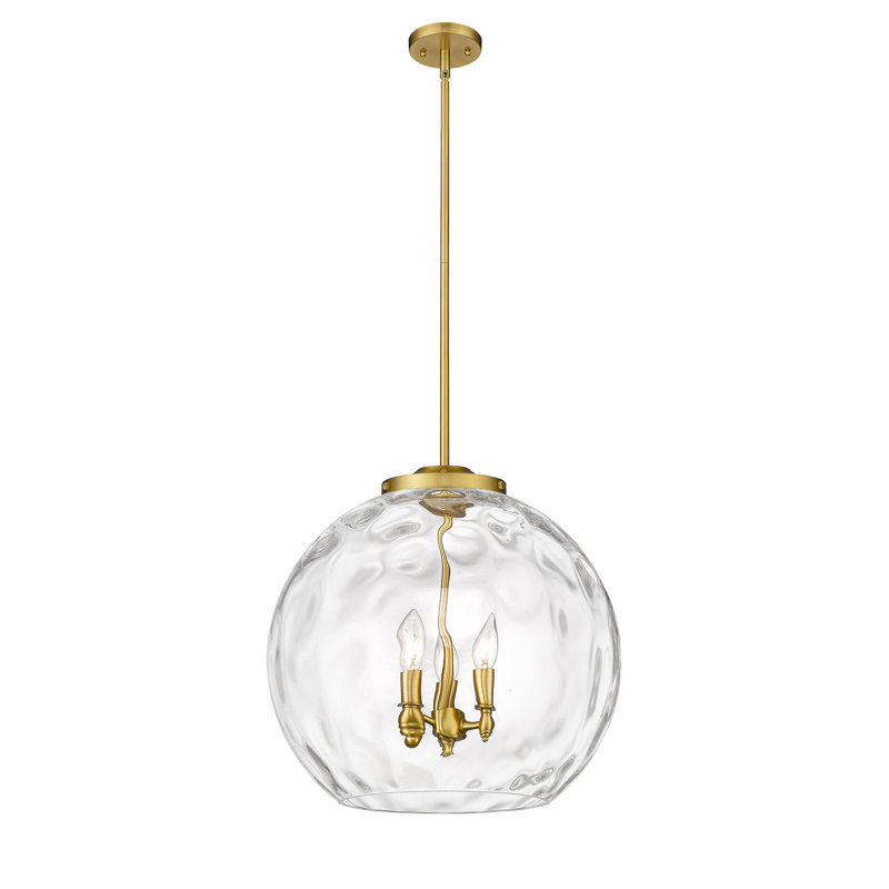 3 - Light Sphere Pendant, 19.5" H x 17.88" W x 17.88" D, Satin Gold
