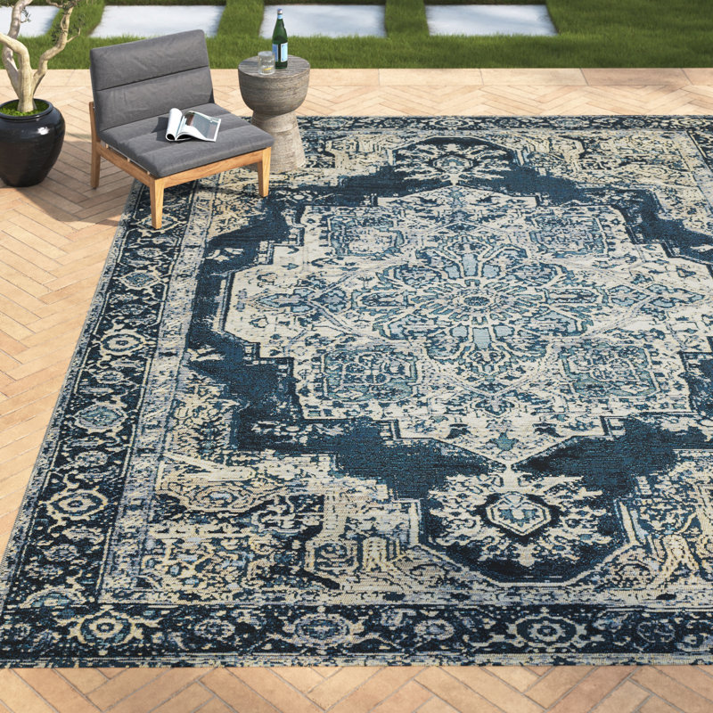 Pinafore Machine Woven Oriental Indoor / Outdoor Area Rug, Rectangle 5'3" x 7'8"