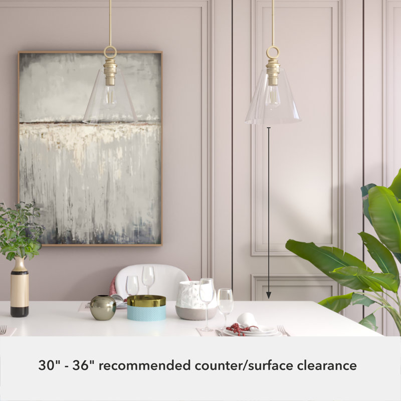 Klein 1 Light Glass Cone Pendant, Alturas Gold, Medium