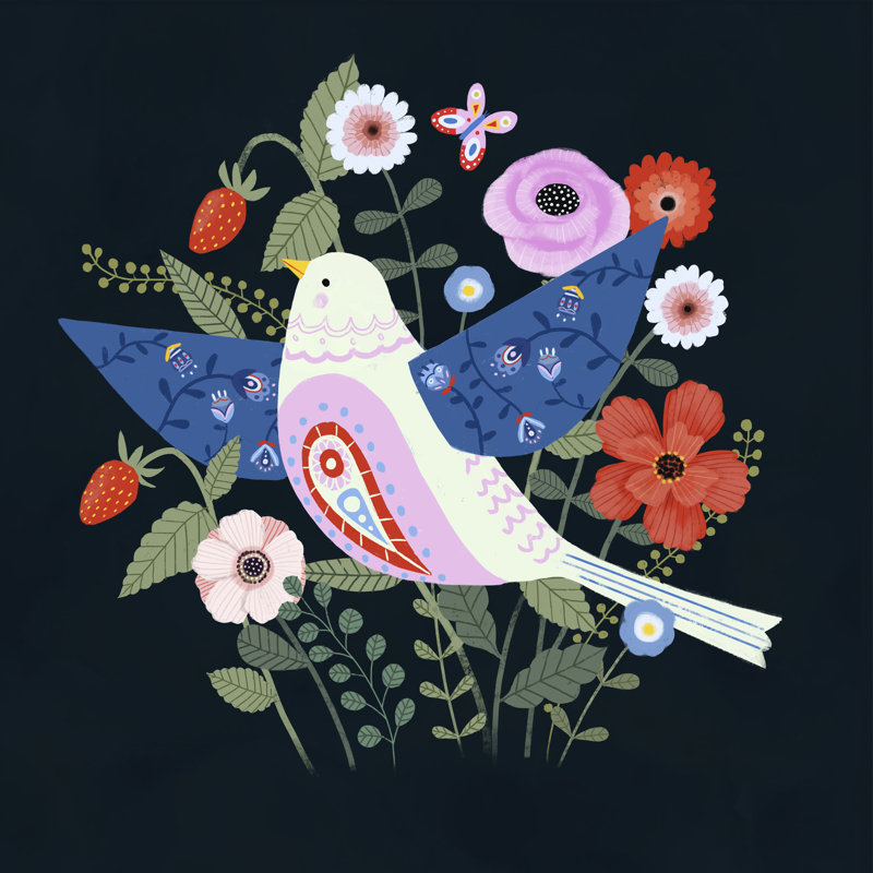 Folk Garden II, H 30 po x l 30 po x P 1,25 po