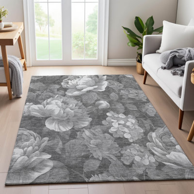 Premium Machine Washable Harjo AMF1561 Floral Rug