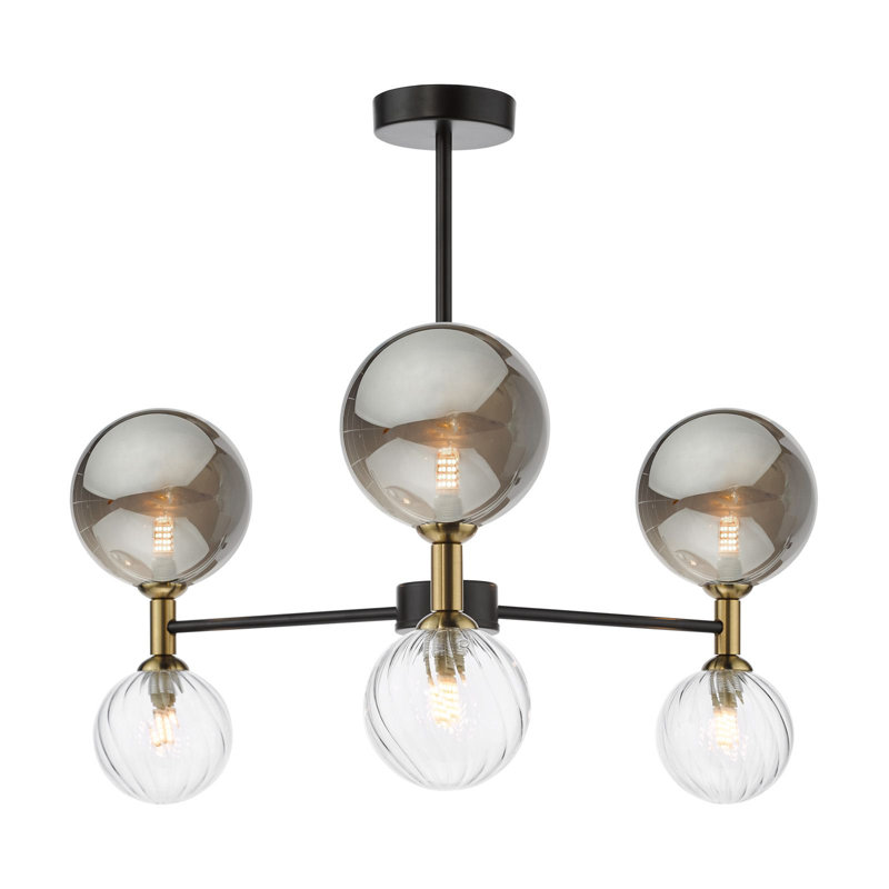Flush Mount, 45 cm H x 62 cm W x 62 cm D, 6 Lights