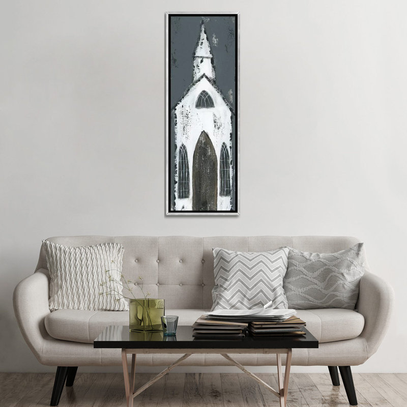 Grande chapelle blanche par Ashley Bradley-reproduction d’art sur toile, H 60 po x l 20 po x P 1,5 po