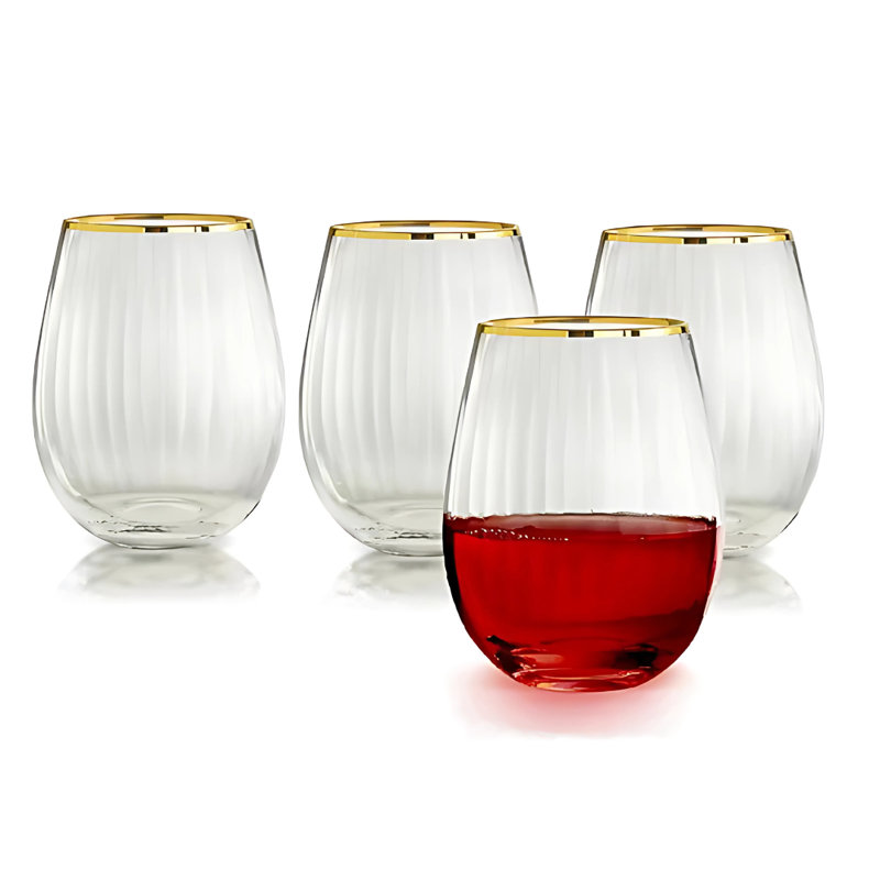 Gold Rocher Stemless Wine Glass