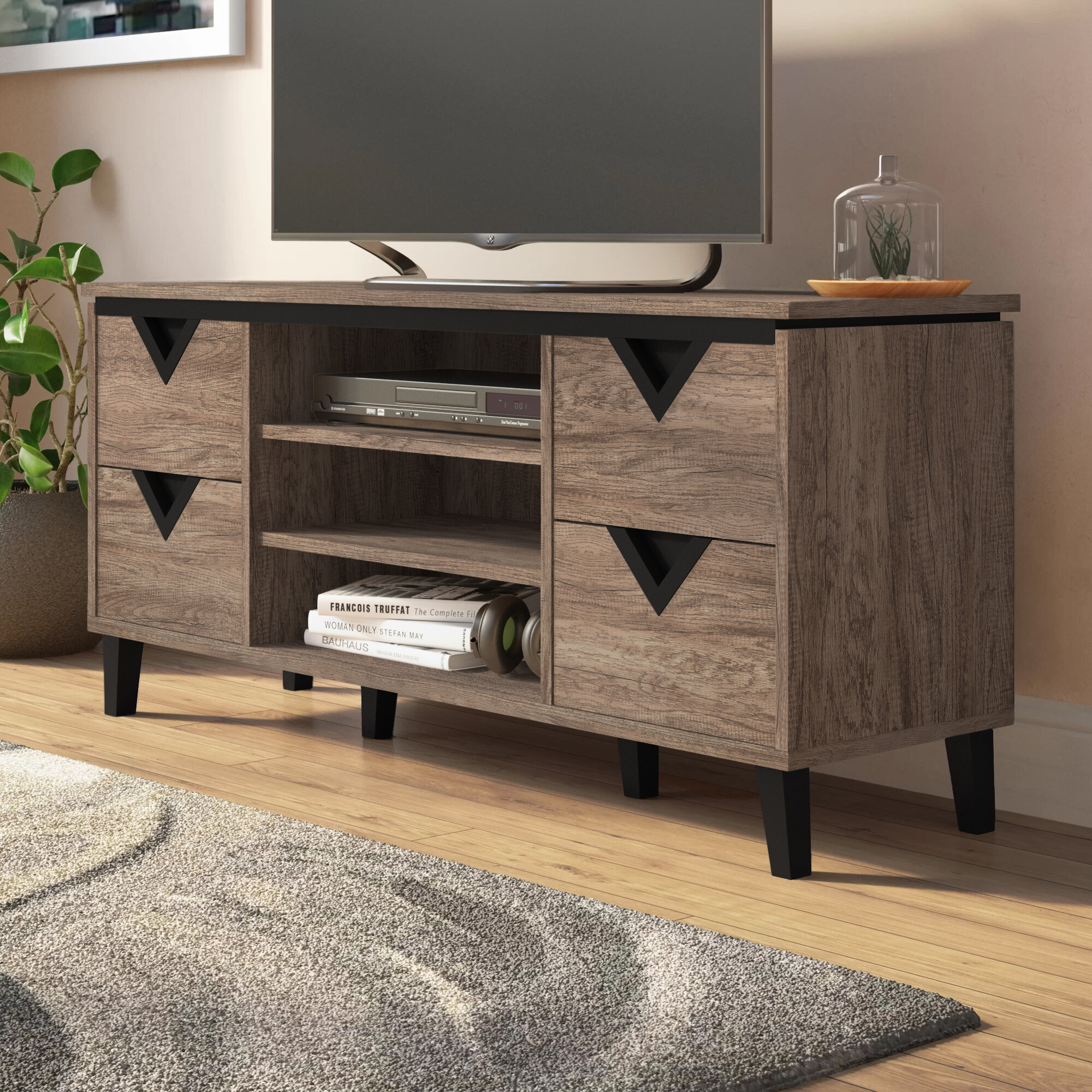 Wade Logan Barty 55.51 Media Console Reviews Wayfair