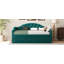 Lit de jour simple rembourré capitonné avec couchette, canapé-lit en velours avec ports USB et ports de charge de type C, aucun sommier nécessaire-1559151660