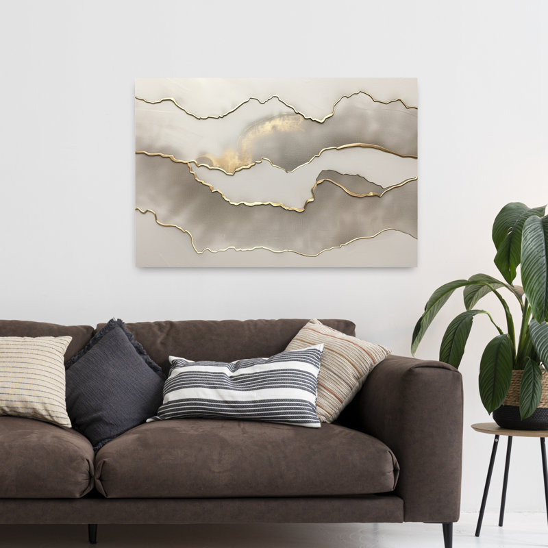 Art contemporain contemporain de montagne, H 32 po x l 48 po
