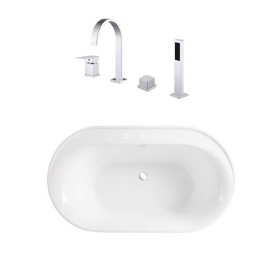 66'' x 32.50'' Freestanding Soaking Acrylic Bathtub