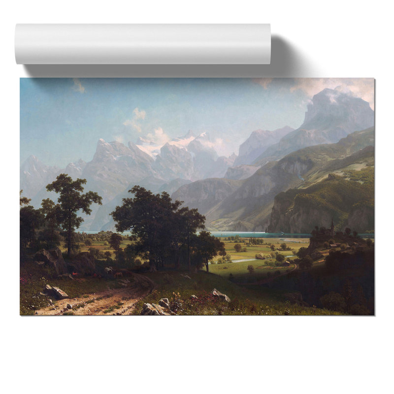 Lake Lucerne by Albert Bierstadt - No Frame Painting, 30cm H x 42cm W x 0.1cm D
