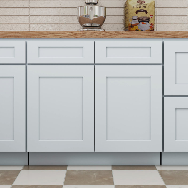 Armoire de cuisine avec 2 tiroirs L 36 po x H 34,5 po x P 24 po CASAINC, Gris