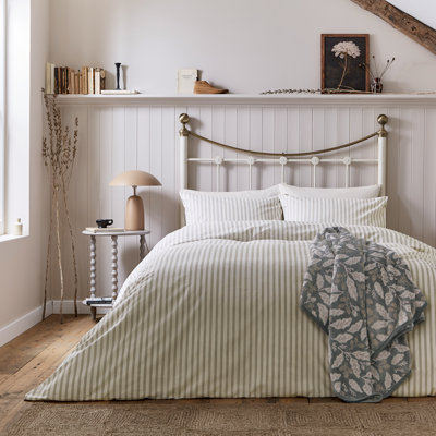 Ticking Stripe Cotton Duvet Cover Set