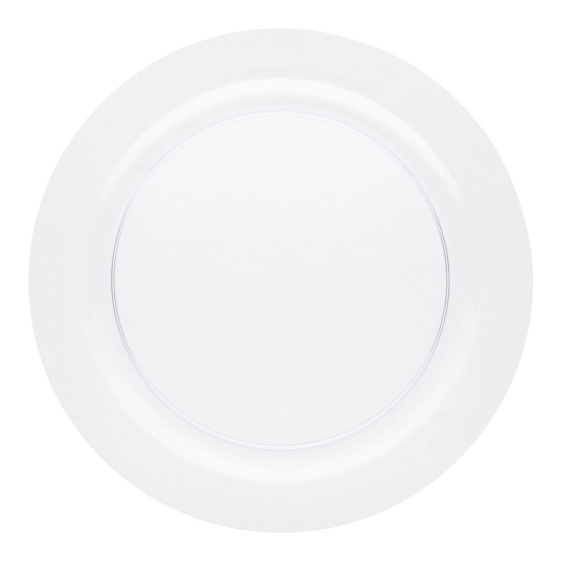 Assiettes de buffet rondes en plastique transparent économique (9 po) - 120 assiettes