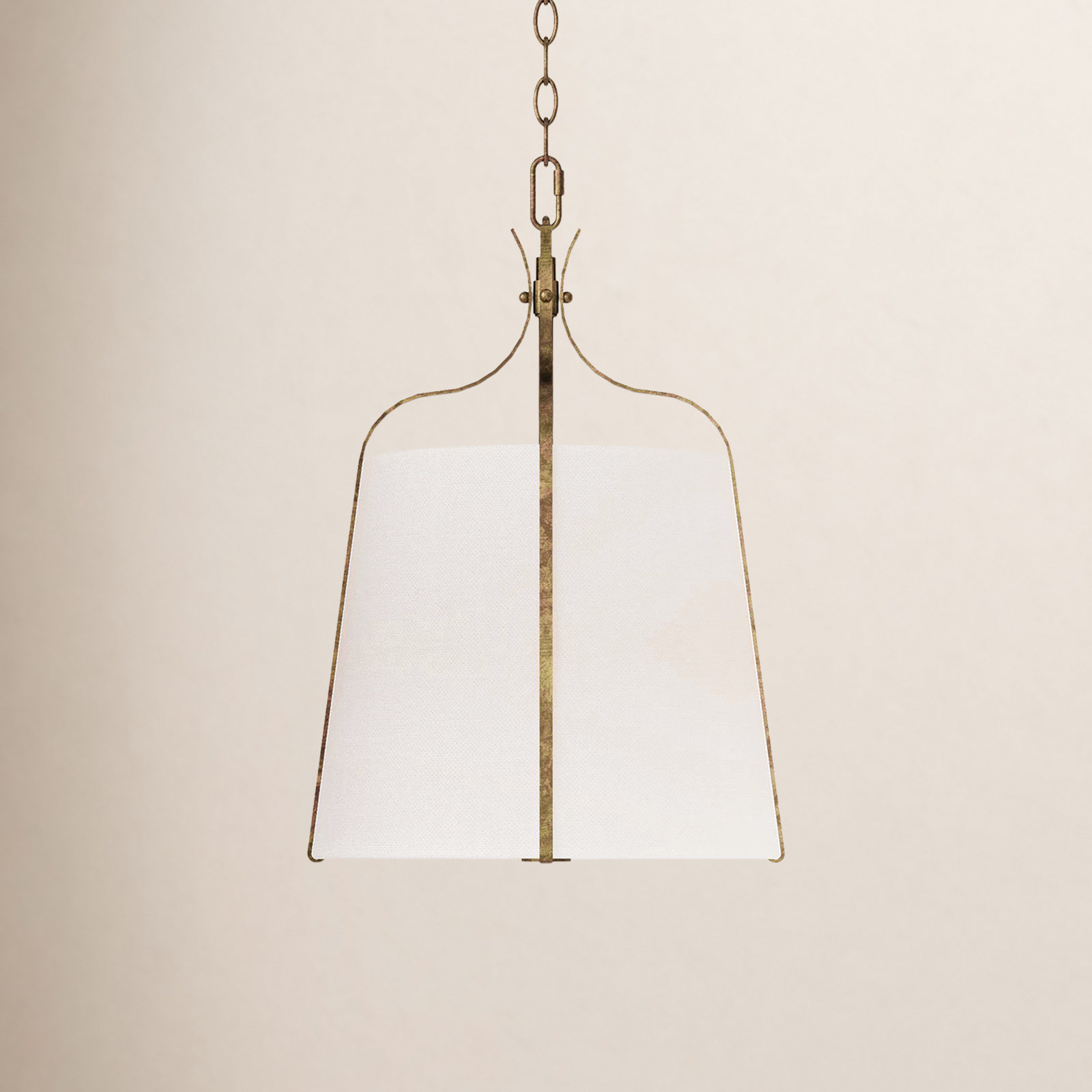 Single Light Dimmable Pendant, Antique Gild, 19.63" H x 14.25" W x 14.25" D
