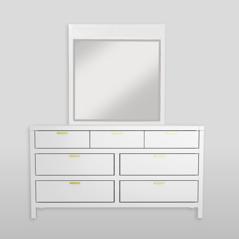 Milburn Carmel Mirror, Cappuccino, White