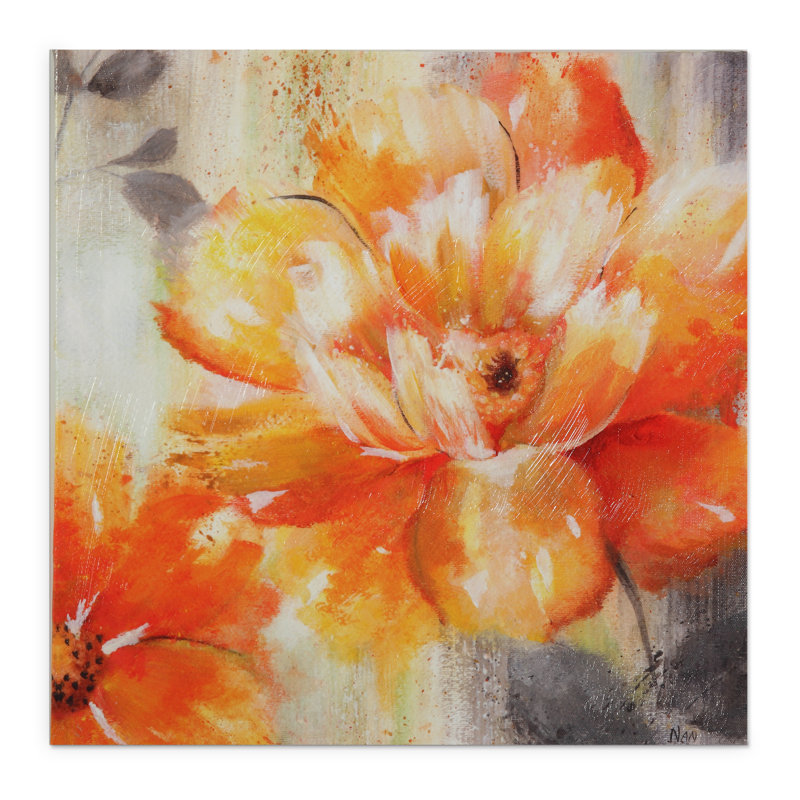 « orange broyage ii »-impression sur toile tendue, H 16 po x l 16 po x P 1,5 po