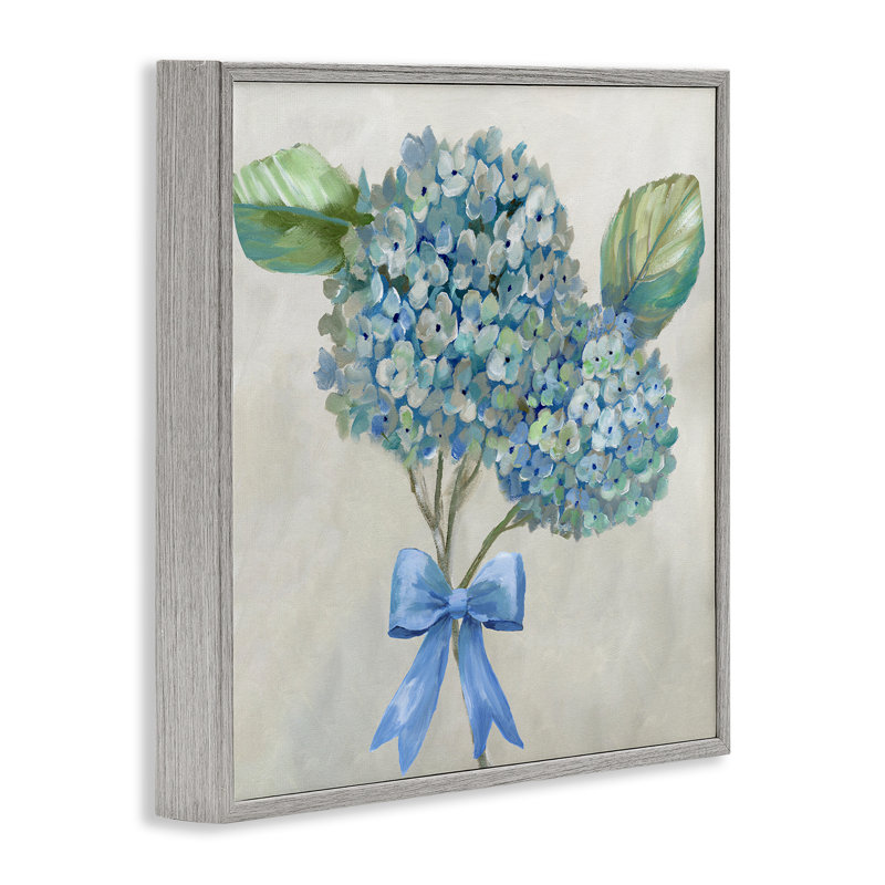 «Hydrangea Beauty & Bow», estampe numérique, design par Nan, H 24 po x l 24 po, Estampe numérique Farmhouse